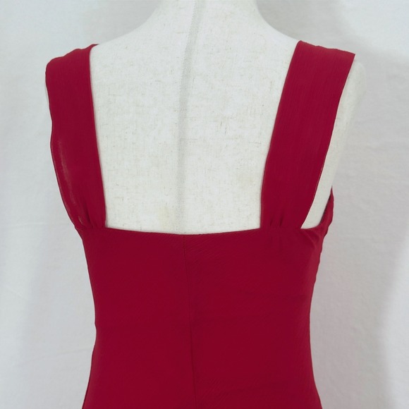 Y2K Babydoll Midi Dress‎ Womens Small Red High Low Holiday Party Fairy 90s Lined - Picture 5 of 11